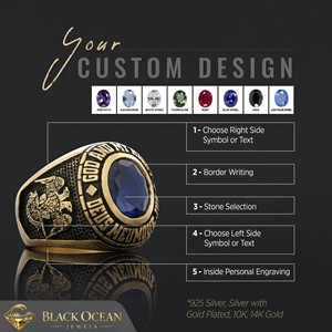 แหวนเมสัน BOJ รุ่น 026 แบบกำหนดเองได้ สำหรับทั้งชายและหญิง แหวนตราประทับฟรีเมสันส่วนบุคคล แหวนตราประทับมาสเตอร์เมสันเท็กซัส สไตล์ฮิปฮอป สีเงิน ราคาประหยัด - Product Image 3