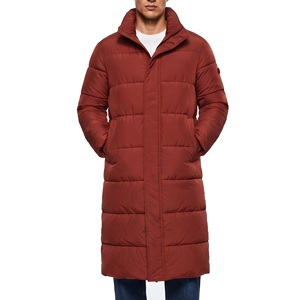 OEM Custom <b>Men</b> Long Puffer Jacket High Collar Zip Chin Guard Quilted Warm <b>Winter</b> Down <b>Coat</b> Wholesale - Product Image 4