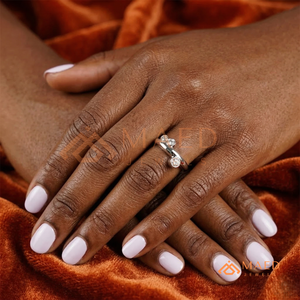 Custom Three-Stone Bypass Diamond <b>Ring</b> | 925 Sterling <b>Silver</b> or 14K Gold Bezel <b>Set</b> Moissanite Crossover <b>Ring</b> Diamond - Product Image 3