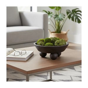 Decorative Handmade Wooden Decorative Bowl With Ball Feet Minimalist Style Home <b>Decor</b> Item for Home Decoration - Product Image 3
