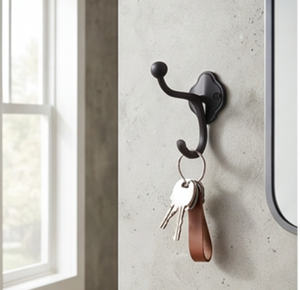 Premium <b>Black</b> Metal Wall <b>Hook</b> Vintage Style Single <b>Hook</b> Rust Resistant for Clothing Storage Organization - Product Image 6
