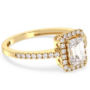 Bague en or jaune 14 carats avec diamant de laboratoire taille émeraude 1,3 carat, certifiée IGI, nouvelle collection REYES, bijoux fins pour mariage. - Product Image 3