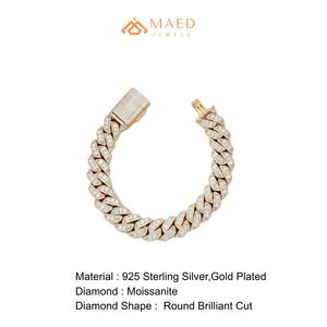 Bracelet en moissanite à maillons cubains, bracelet de luxe à maillons, bijoux de mode, bracelet en or, tendance Miami Chicago - Product Image 6