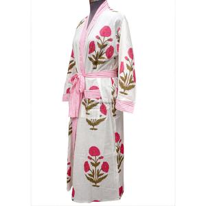 Cotton Kimono Robe for Women Floral Print Bridesmaid Eco-Friendly Breathable Front Summer Nightwear Dressing Gown <b>Boho</b> Bathrobe - Product Image 2
