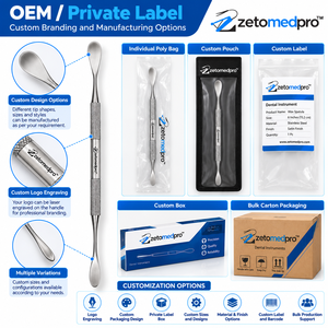 7 Espátulas de Cera Dentales de Doble Punta para Procedimientos Restauradores, Acero Inoxidable con Acabado Satinado, ZetomedPro - Product Image 5