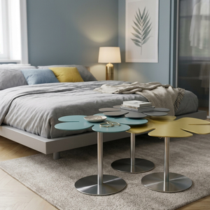 Colorful Flower Design Metal Coffee <b>Table</b> <b>Set</b> Modern Decorative <b>Side</b> <b>Tables</b> for Home Cafe Furniture - Product Image 1