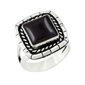 Anillo de Ónix Negro con Forma Ovalada, Plata 925 Oxidada, Diseño Clásico y Moderno para Bodas y Fiestas - Product Image 3