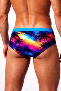 Shorts de bain pour hommes de qualité supérieure, taille haute, logo personnalisé sur le devant, couleur unie, service OEM, Spandex/Polyester, coupe-vent, séchage rapide - Product Image 4