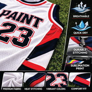 Ensembles de maillots de basket personnalisés à col en V, manches courtes, taille élastique, grande taille, unisexe, respirant, séchage rapide, 100% polyester sublimé - Product Image 4