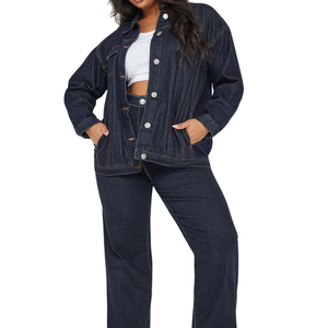 Chaqueta Vaquera Personalizable para Mujer de Talla Grande, Tela al por Mayor, Muestra Gratuita, la Mejor Calidad - Product Image 4