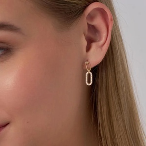 Lab Diamond <b>Earrings</b> Jewelry For Women Gold Boho Style Jewelry 14k/18k Trending <b>Handmade</b> <b>Earrings</b> Gift For Women Stud Dangle Ear - Product Image 2