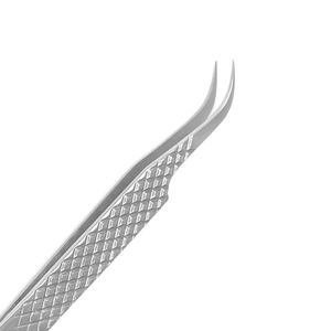 Pince à cils de haute qualité 100 % en acier inoxydable fermé, applicateur d'extensions de cils 3D 6D, design antidérapant blanc-or, pointue - Product Image 3