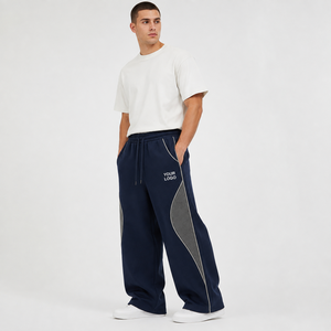 OEM Manufacturer 420 GSM Cotton Blend Fleece Men's <b>Drop</b> <b>Crotch</b> Baggy Sweatpants Custom Embroidery Baggy <b>Joggers</b> For Men - Product Image 2