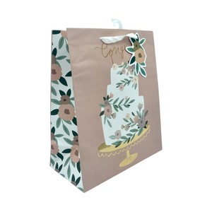 Premium Eco-Friendly Classic <b>Wedding</b> Cake-Inspired Design Reusable Recyclable Gift Bags Black Glitter <b>Ribbon</b> Matte Lamination - Product Image 3