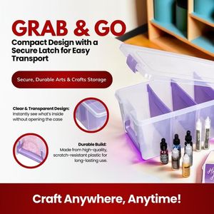 Organizer Portatile in Plastica Trasparente con 3 Divisori, Custodia Semi-Portatile per Materiali Artistici e Artigianali - Product Image 3