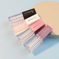 Vente en gros de tubes de brillant à lèvres carrés et uniques de marque privée personnalisés de 7ml tubes vides d'huile à lèvres emballage de tube cosmétique