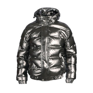 Veste matelassée à capuche pour homme MKB ENTERPRISES, 100% polyester, imperméable, style décontracté d'hiver, garniture en fourrure, logo sur le devant, doublure en laine - Product Image 4