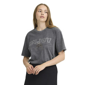 T-shirt femme d'été de haute qualité, imprimé sérigraphié avec strass, col rond, manches courtes, coton 250 g/m², délavé à l'acide vintage, pour les filles branchées - Product Image 3