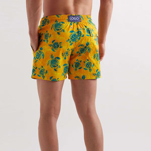 Maillots de bain pour hommes personnalisés en tissu recyclé, avec cordon de serrage, imprimés floraux, pour la plage et le surf, à prix avantageux - Product Image 4