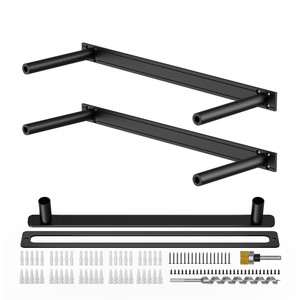 Industrial Wrought Iron Floating <b>Shelf</b> Brackets Wholesale - Matte Black <b>Pipe</b> Fittings - Product Image 2