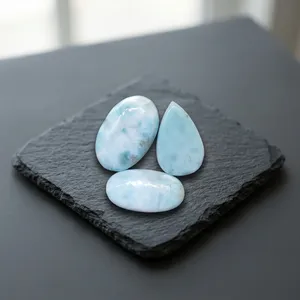 พลอยลาริมาร์สีน้ำเงินทรงหลังเบี้ยขายดีที่สุด ขายส่ง - Product Image 2