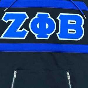 Sweat-shirt à capuche rayé noir Zeta Phi Beta, broderie en chenille, vêtements de sororité grecque, unisexe, coton premium, sweat-shirt à capuche - Product Image 5