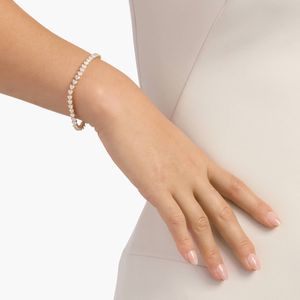 East-West Heart Shaped Diamond Tennis Bracelet in White Gold - Product Image 4