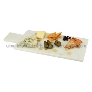 Planche à découper en marbre blanc pour la coupe du fromage et des fruits disponible au prix de gros - Product Image 1