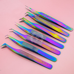 Pince à épiler en acier en forme de X à 45 degrés pour extension de cils Mega Russian Volume Lash Tweezer - Product Image 1