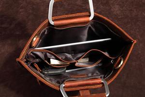 Porte-documents pour ordinateur portable en cuir véritable vintage durable pour hommes, usage quotidien au bureau, avec bandoulière convertible LLB-0368 - Product Image 6