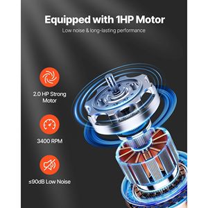 Collettore di Polvere a Cono Vortex da 1200 CFM, 2.5 Micron, Sistema di Raccolta Segatura da 2.0HP, Collettore di Polvere da 35 Galloni - Product Image 5