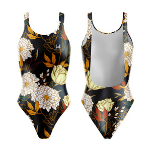 Women's Custom Professional Training Bodysuit Lightweight Polyester Beachwear <b>Bikini</b> Swimsuit Regular Fit Scoop Neck Solid Print - Product Image 4