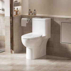 WC Moderno ADA da 17 pollici con sedile Comfort, potente doppio scarico e sistema Rimless B da 12 pollici - Product Image 1