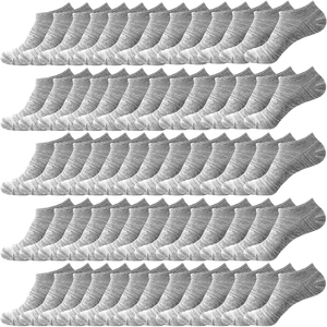 Chaussettes courtes blanches avec bout et talon gris, 100% coton respirant, chaussettes fines tricotées invisibles pour un usage quotidien décontracté, été, adultes - Product Image 5