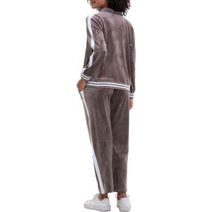 Conjunto Deportivo de Terciopelo para Mujer, 2 Piezas, Chaqueta con Cierre y Pantalones Jogger con Bolsillos, Corte Holgado, Ropa Deportiva Suave e Informal - Product Image 6