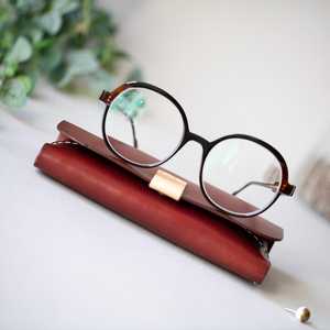 Étui à lunettes de soleil de luxe en cuir pleine fleur vintage, résistant à l'eau, léger, durable, avec doublure douce, protection pour lunettes, vente en gros - Product Image 3