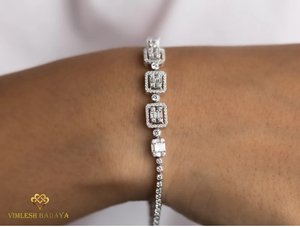 Pulsera de Eternidad con Diamantes Cultivados en Laboratorio, Corte Redondo, Engaste de Ilusión, Oro Sólido, Joyería Nupcial para Mujer, Regalo de Boda - Product Image 2