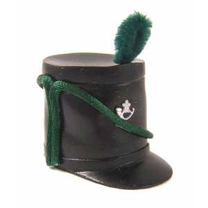 Chapeaux Shako de fanfare britanniques napoléoniens imperméables de haute qualité, en cuir de vachette, avec plume verte - Product Image 1