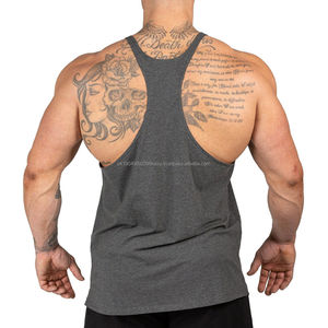 Débardeur de sport respirant de haute qualité, directement de l'usine, pour hommes, décontracté, couleur unie, tissu tricoté uni, taille XL, vêtements de fitness pour adultes - Product Image 3