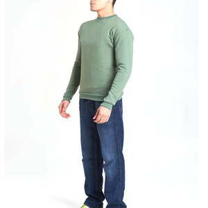 Sweat-shirt en coton personnalisé pour homme, streetwear, vert pistache, col rond, décontracté, coupe ample, tissu polaire, fabricant OEM - Product Image 3