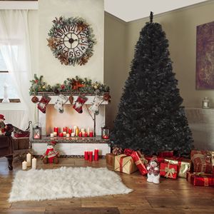 Albero di Natale Artificiale Douglas Fir Non Illuminato da 2,13 m con 1346 Punte, Rami Realistici, Stile Halloween Nero - Product Image 1