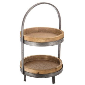 Unique Design Wooden <b>Cake</b> <b>Stand</b> With Metal Handle <b>3</b> <b>Tier</b> Brown Finished Home Wedding Birthday Party Display <b>Stand</b> <b>Cake</b> Tools - Product Image 5