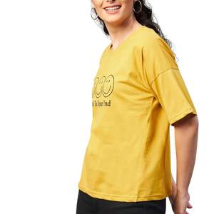 Camiseta de Algodón Ecológica de Alta Calidad para Mujer con Logotipo Personalizado, Manga Corta, Cuello Redondo, Estampado Informal, Talla Grande, Venta al Por Mayor OEM - Product Image 2