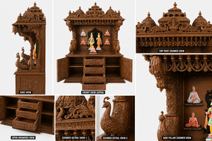 Latest Teak Wooden Pooja Mandir Designs Teak Wood Pooja Mandir Manufacturer & Export Unit Wholesale Wooden <b>Temple</b> Supplier - Product Image 6
