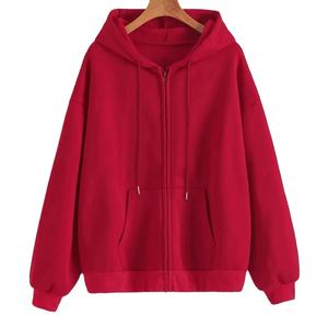 Oversize <b>Women</b> Knitted Winter Autumn Print <b>Zip</b> <b>up</b> Hooded Sweatshirt Loose Couple Hoodie <b>Jacket</b> Streetwear - Product Image 5