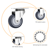 Roulettes industrielles pivotantes en acier inoxydable de 2 pouces (50 mm) avec frein, roulement à billes, pour chariot, personnalisables OEM