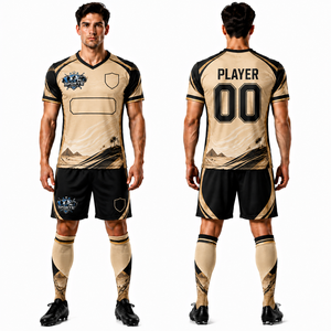 Wholesale Trendy Retro Soccer Uniform <b>Cheap</b> Sportswear Football Uniform <b>Set</b> Custom Men's Breathable Soccer Uniform <b>Set</b> - Product Image 1
