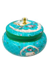 Plateau Pichwai en métal du Rajasthan, pot en acier, Diya en laiton Lotus, Décoration de Diwali, Cadeau pour la maison, Cadeau de mariage Navratri, Art déco Ramadan - Product Image 3