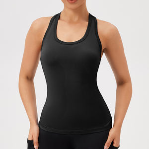 เสื้อกีฬาผู้หญิงแบบยืดหยุ่นสูง ทรง Racer Back แห้งเร็ว เสื้อกล้ามออกกำลังกายรัดรูปสำหรับผู้หญิง เสื้อกล้ามเวสต์สำหรับออกกำลังกายในยิม - Product Image 2