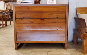 Commode en teck pratique et contemporaine avec 3 tiroirs pour chambre à coucher - Product Image 4